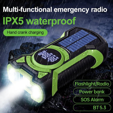 Solar Emergency Radio with 5000mAh Power Bank - InspiredGrabs.com